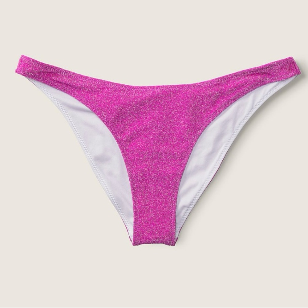 PINK Victoria's Secret Sparkling Pink Brazilian Bikini Bottom